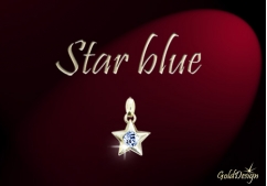 Star blue - přívěsek zlacený